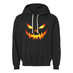 Scary Spooky Jack O Lantern Face Pumpkin Halloween Garment-Dyed Fleece Hoodie