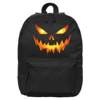 Scary Spooky Jack O Lantern Face Pumpkin Halloween 16 in Basic Backpack