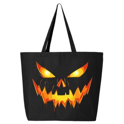 Scary Spooky Jack O Lantern Face Pumpkin Halloween 25L Jumbo Tote