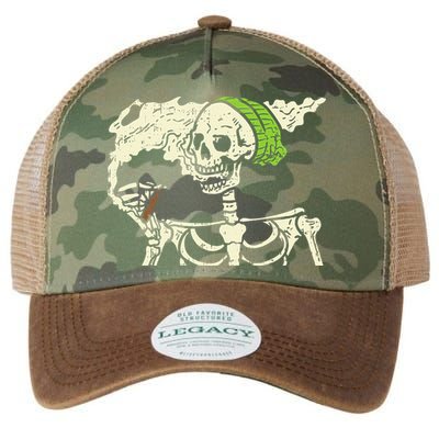 Smoking Skeleton Joint Funny Weed Pot 420 Cannabis Halloween Legacy Tie Dye Trucker Hat