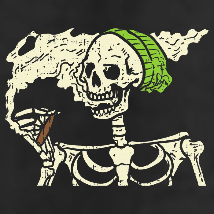 Smoking Skeleton Joint Funny Weed Pot 420 Cannabis Halloween 7 Panel Mesh Trucker Snapback Hat