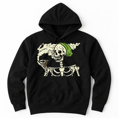 Smoking Skeleton Joint Funny Weed Pot 420 Cannabis Halloween Hoodie