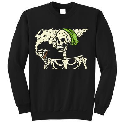 Smoking Skeleton Joint Funny Weed Pot 420 Cannabis Halloween Sweatshirt