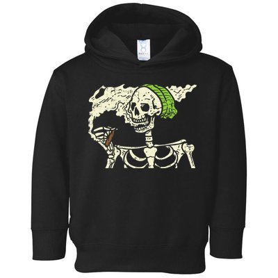Smoking Skeleton Joint Funny Weed Pot 420 Cannabis Halloween Toddler Hoodie