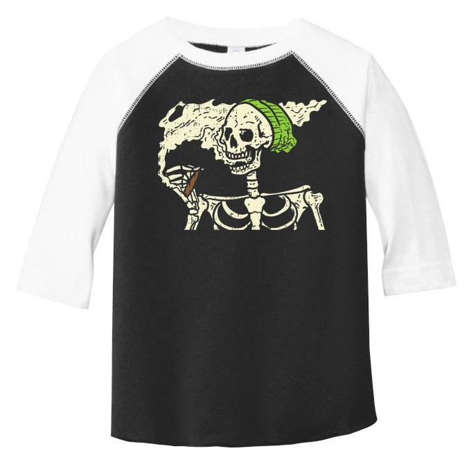 Smoking Skeleton Joint Funny Weed Pot 420 Cannabis Halloween Toddler Fine Jersey T-Shirt