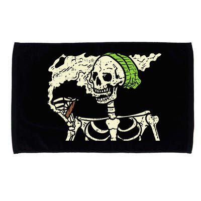 Smoking Skeleton Joint Funny Weed Pot 420 Cannabis Halloween Microfiber Hand Towel