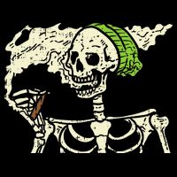 Smoking Skeleton Joint Funny Weed Pot 420 Cannabis Halloween Zip Tote Bag