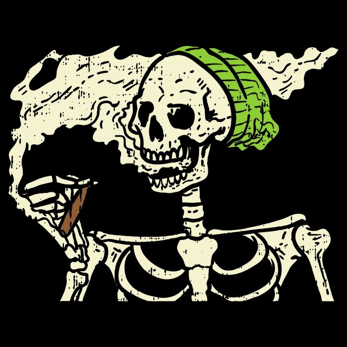 Smoking Skeleton Joint Funny Weed Pot 420 Cannabis Halloween Zip Tote Bag