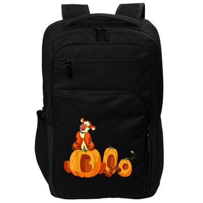 Scary Spooky Jack O Lantern Face Pumpkin Men Boys Halloween Impact Tech Backpack