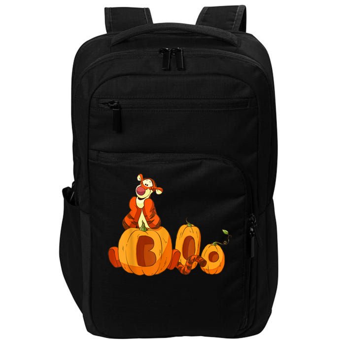 Scary Spooky Jack O Lantern Face Pumpkin Men Boys Halloween Impact Tech Backpack