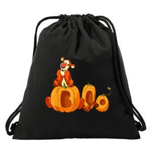 Scary Spooky Jack O Lantern Face Pumpkin Men Boys Halloween Drawstring Bag