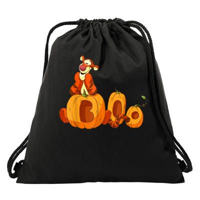 Scary Spooky Jack O Lantern Face Pumpkin Men Boys Halloween Drawstring Bag