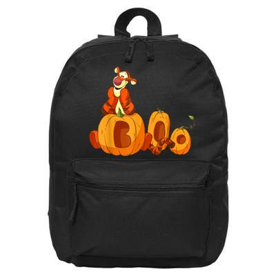 Scary Spooky Jack O Lantern Face Pumpkin Men Boys Halloween 16 in Basic Backpack