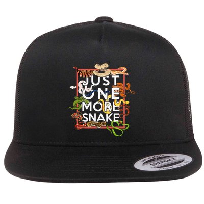 Snake Serpent Just One More Snake Flat Bill Trucker Hat