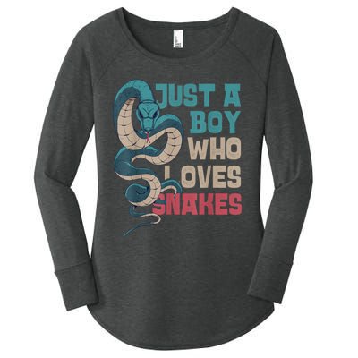 Snake Serpent Just A Boy Who Loves Snakes Women's Perfect Tri Tunic Long Sleeve Shirt