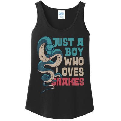 Snake Serpent Just A Boy Who Loves Snakes Ladies Essential Tank