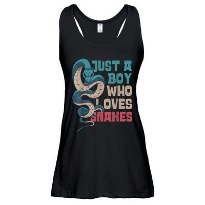 Snake Serpent Just A Boy Who Loves Snakes Ladies Essential Flowy Tank