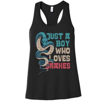 Snake Serpent Just A Boy Who Loves Snakes Women's Racerback Tank