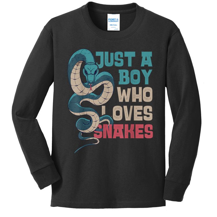 Snake Serpent Just A Boy Who Loves Snakes Kids Long Sleeve Shirt