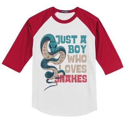 Snake Serpent Just A Boy Who Loves Snakes Kids Colorblock Raglan Jersey