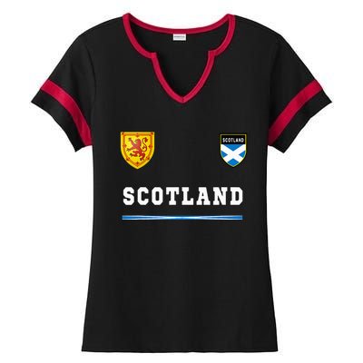 Scotland Sportssoccer Jersey Flag Football Ladies Halftime Notch Neck Tee