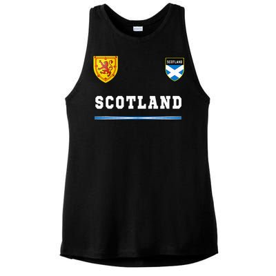 Scotland Sportssoccer Jersey Flag Football Ladies PosiCharge Tri-Blend Wicking Tank