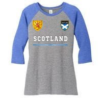 Scotland Sportssoccer Jersey Flag Football Women's Tri-Blend 3/4-Sleeve Raglan Shirt