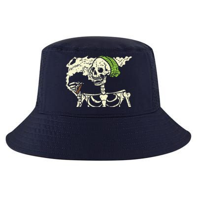 Smoking Skeleton Joint Funny Weed Pot 420 Cannabis Halloween Cool Comfort Performance Bucket Hat