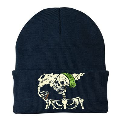 Smoking Skeleton Joint Funny Weed Pot 420 Cannabis Halloween Knit Cap Winter Beanie