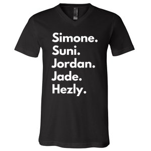 Simone. Suni. Jordan. Jade. Hezly V-Neck T-Shirt