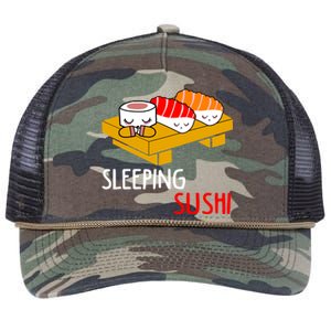 Sleeping Sushi Japanese Food Foodie Funny Sushi Lover Gift Retro Rope Trucker Hat Cap