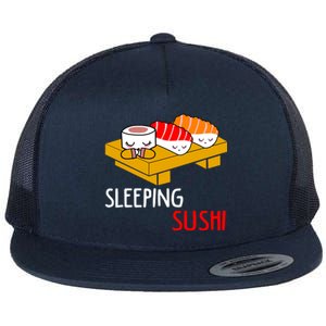 Sleeping Sushi Japanese Food Foodie Funny Sushi Lover Gift Flat Bill Trucker Hat