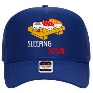 Sleeping Sushi Japanese Food Foodie Funny Sushi Lover Gift High Crown Mesh Back Trucker Hat