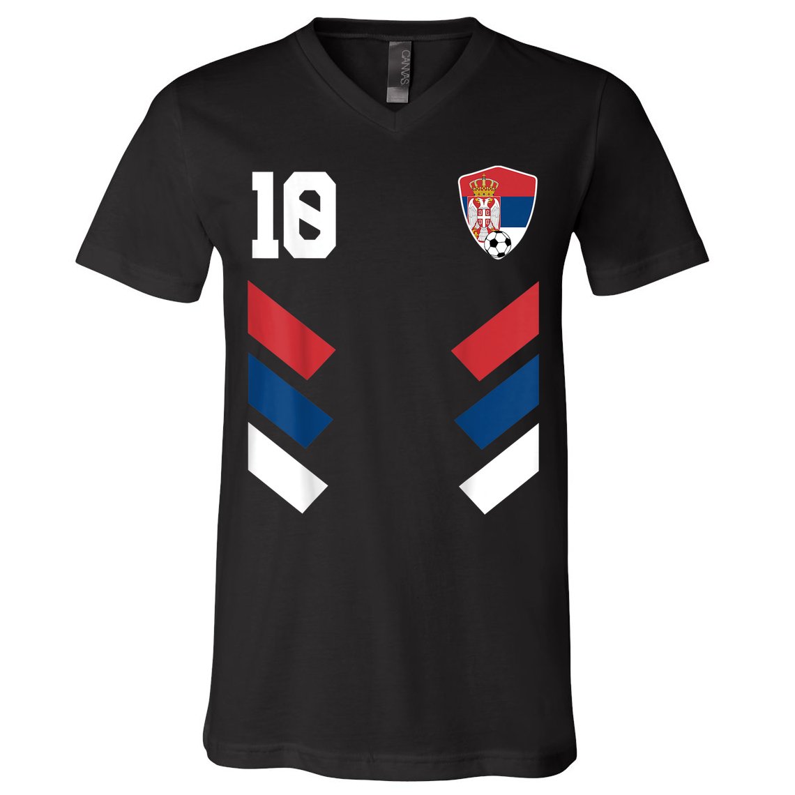 Serbia Soccer Jersey Serbian Football Shirt Flag V-Neck T-Shirt