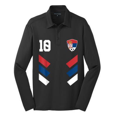 Serbia Soccer Jersey Serbian Football Shirt Flag Silk Touch Performance Long Sleeve Polo