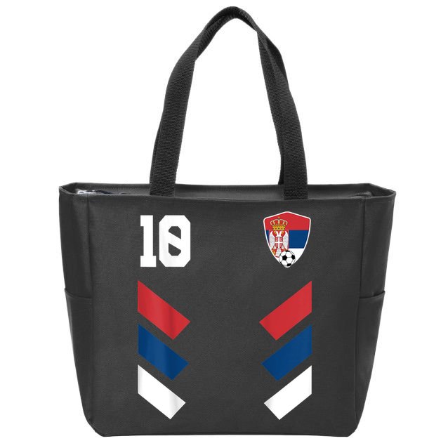 Serbia Soccer Jersey Serbian Football Shirt Flag Zip Tote Bag