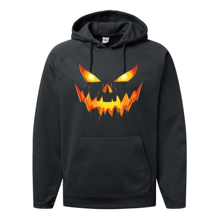 Scary Spooky Jack O Lantern Face Pumpkin Halloween Performance Fleece Hoodie