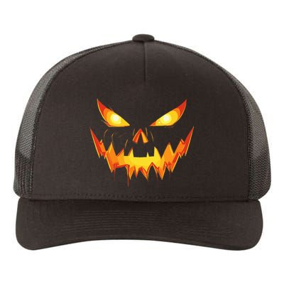 Scary Spooky Jack O Lantern Face Pumpkin Halloween Yupoong Adult 5-Panel Trucker Hat