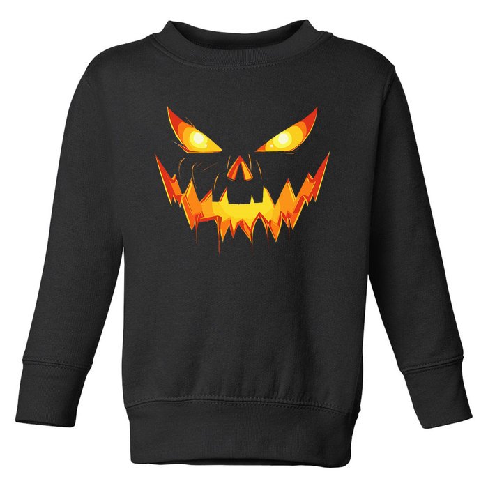 Scary Spooky Jack O Lantern Face Pumpkin Halloween Toddler Sweatshirt