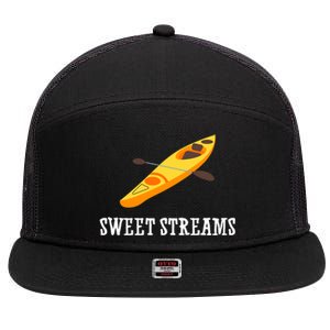 Sweet Streams Kayak Canoeing Boat 7 Panel Mesh Trucker Snapback Hat