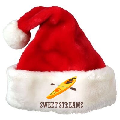 Sweet Streams Kayak Canoeing Boat Premium Christmas Santa Hat