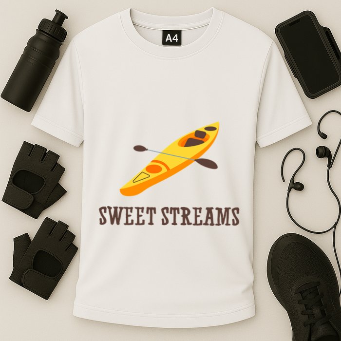 Sweet Streams Kayak Canoeing Boat Cooling Performance Crew T-Shirt