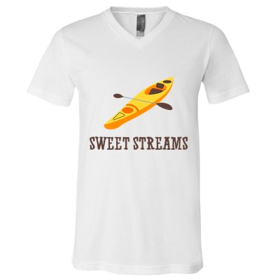 Sweet Streams Kayak Canoeing Boat V-Neck T-Shirt