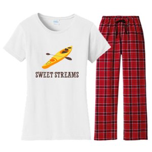 Sweet Streams Kayak Canoeing Boat Women's Flannel Pajama Set