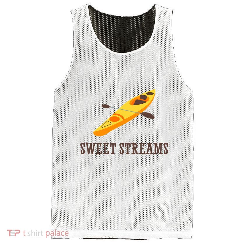 Sweet Streams Kayak Canoeing Boat Mesh Reversible Basketball Jersey Tank