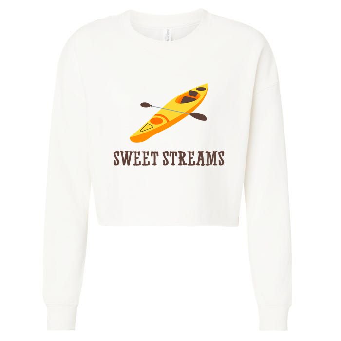Sweet Streams Kayak Canoeing Boat Cropped Pullover Crew