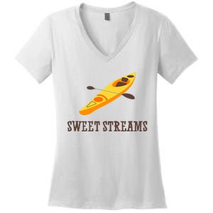 Sweet Streams Kayak Canoeing Boat Women's V-Neck T-Shirt