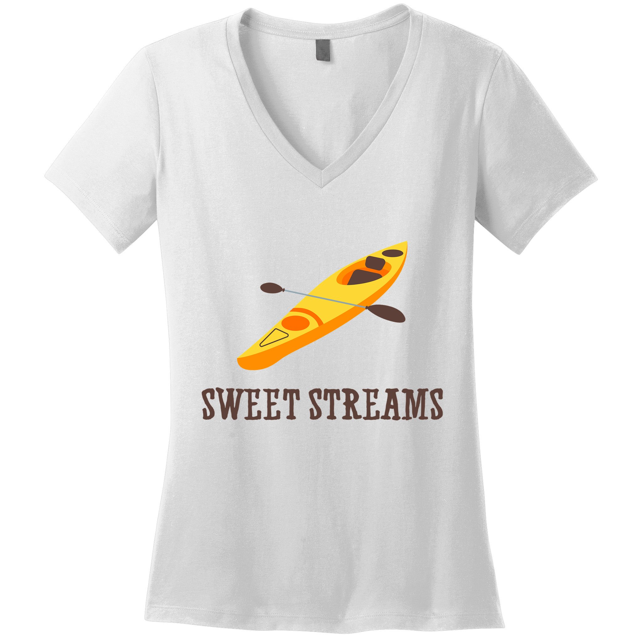 Sweet Streams Kayak Canoeing Boat Women's V-Neck T-Shirt