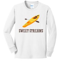 Sweet Streams Kayak Canoeing Boat Kids Long Sleeve Shirt