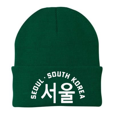 Seoul South Korea Korean Hangul College Style Retro Knit Cap Winter Beanie